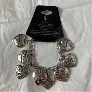 Halle Joy Virtue Fruitful Heart Charm Bracelet NWT
